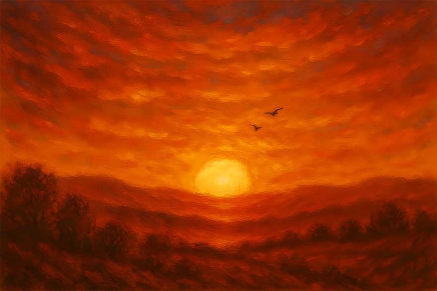 Wall Art Sunset Painting for Passion & Enthusiasm